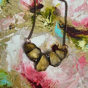 Raw Citrine Necklace- Copper